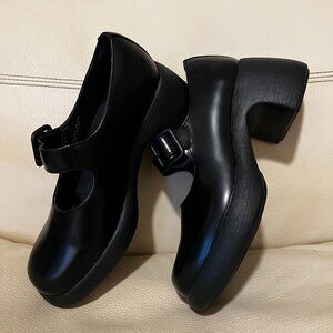 Camper Thelma II Black Leather Mary Jane Platform Size 7.5